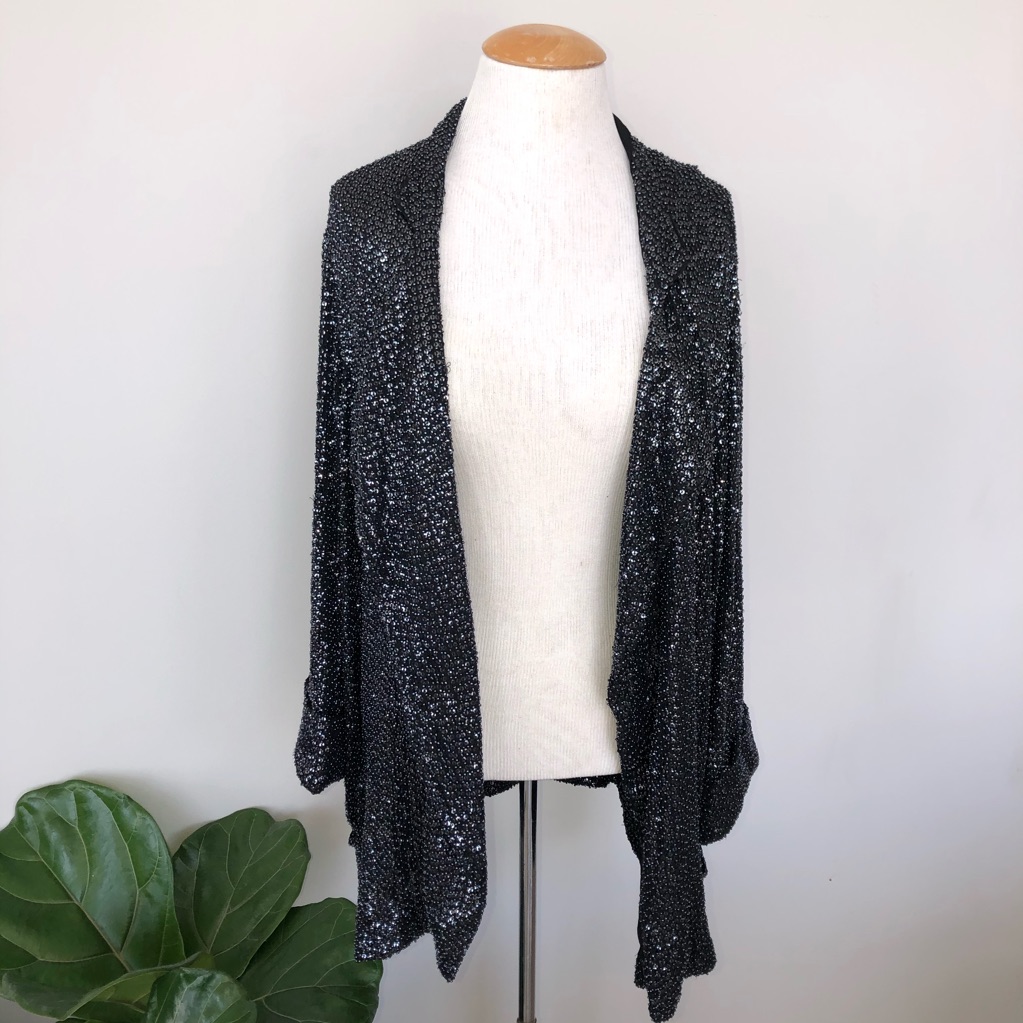 Dvf Chefly Blazer Sequin Oversized Sparkle Glitter